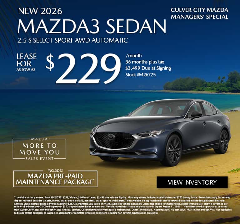 Managers' Special Offer - NEW 2026 MAZDA3 SEDAN