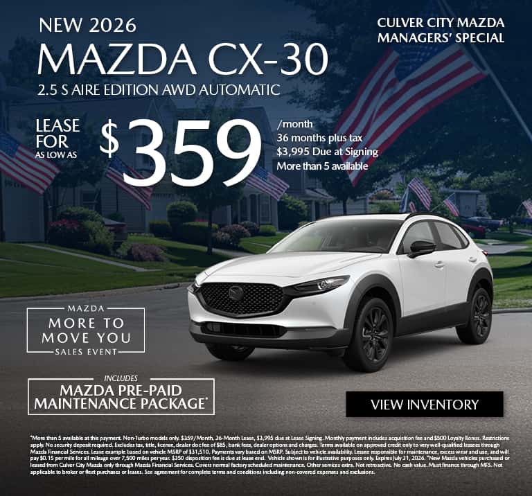 Managers' Special Offer - NEW 2026 MAZDA CX-30