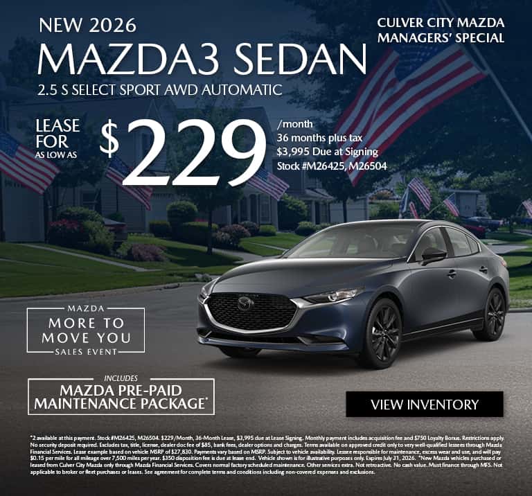 Managers' Special Offer - NEW 2026 MAZDA3 SEDAN