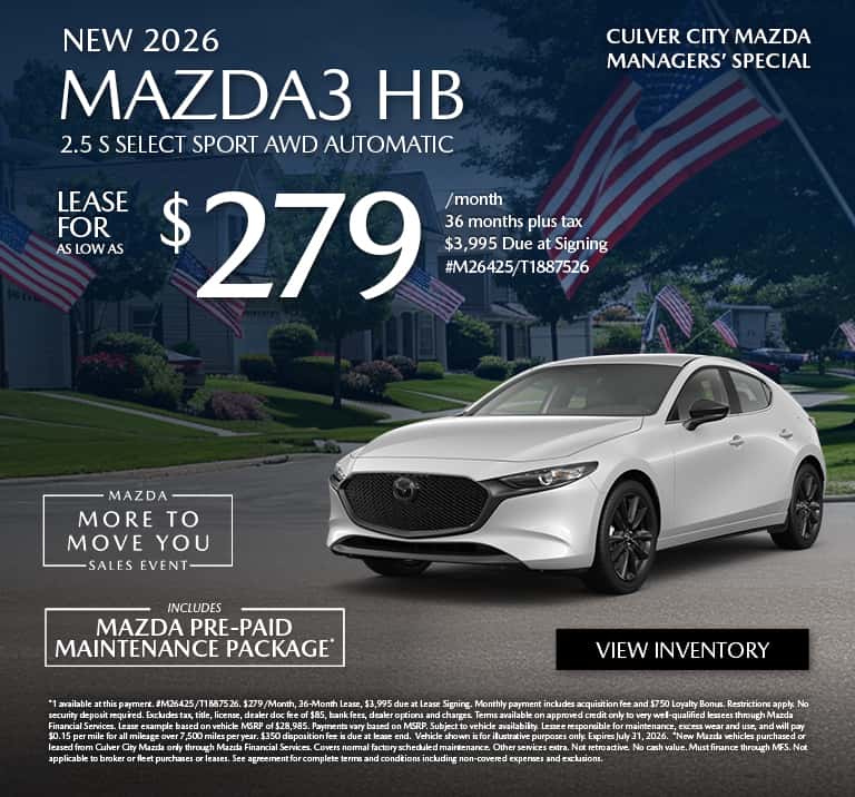 Managers' Special Offer - NEW 2026 MAZDA3 HATCHBACK