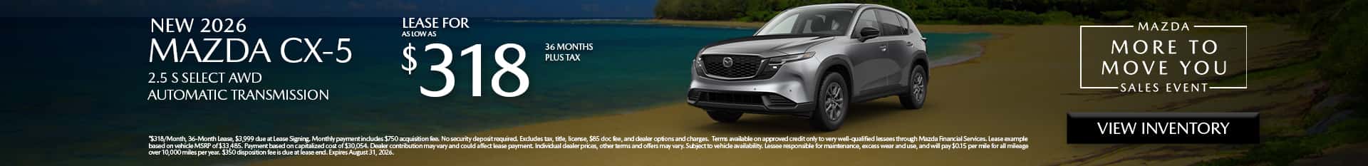 Image saying that there are special lease offers on the Mazda CX-5 at Culver City Mazda