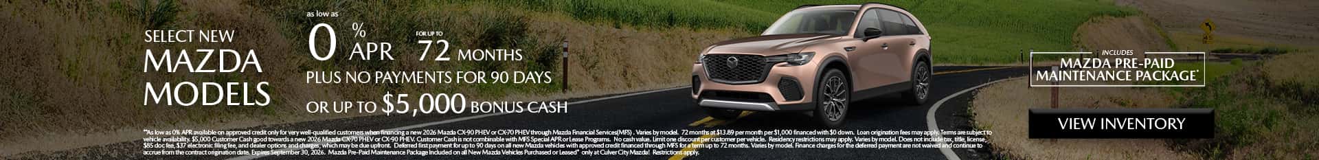 Image showing Special APR Rate at Culver City Mazda