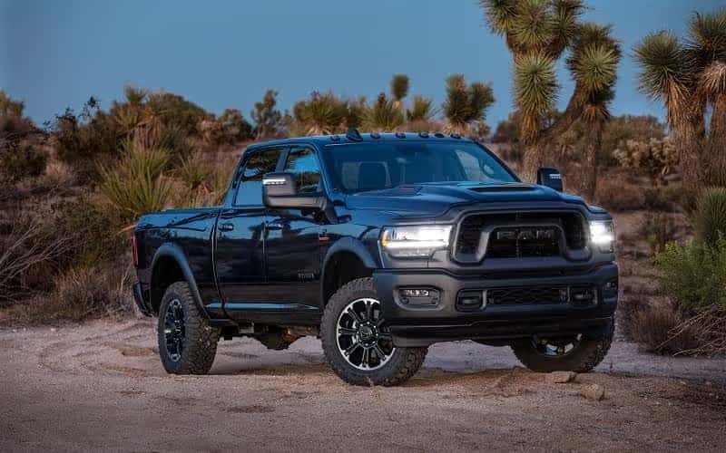 Ram trucks lineup on dealership lot