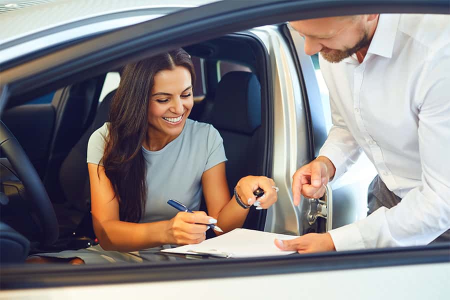 Woman Buying Car