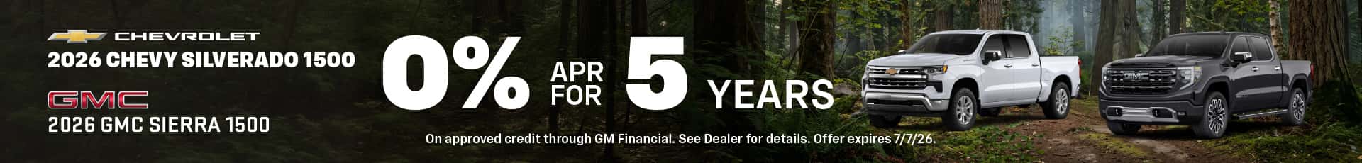 2026 Chevrolet Silverado 1500 with 0% APR for 5 Years