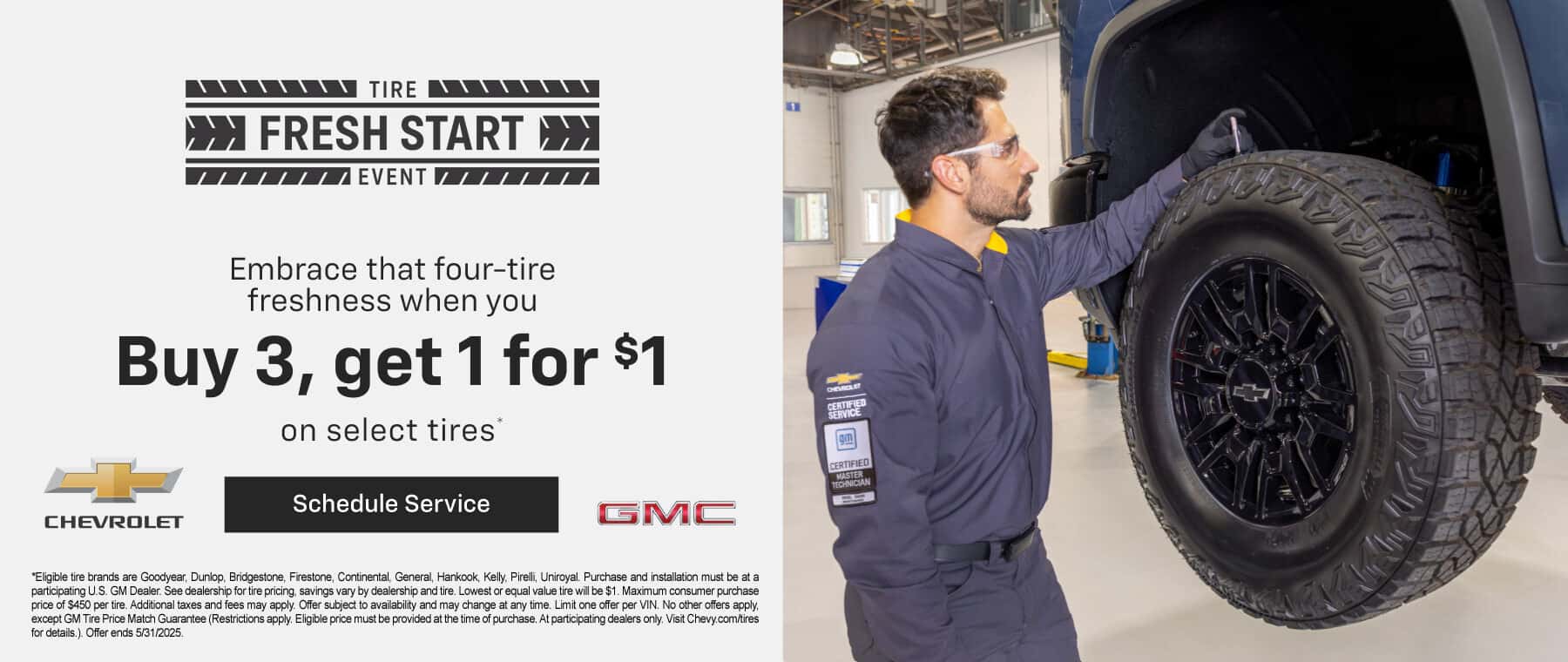 Buy 3 Tires And Get The 4th For $1