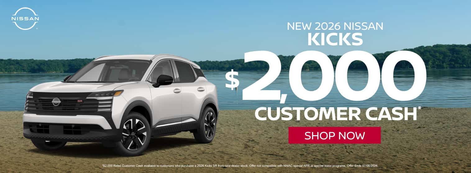 2026 Nissan Kicks $2,000 Customer Cash*