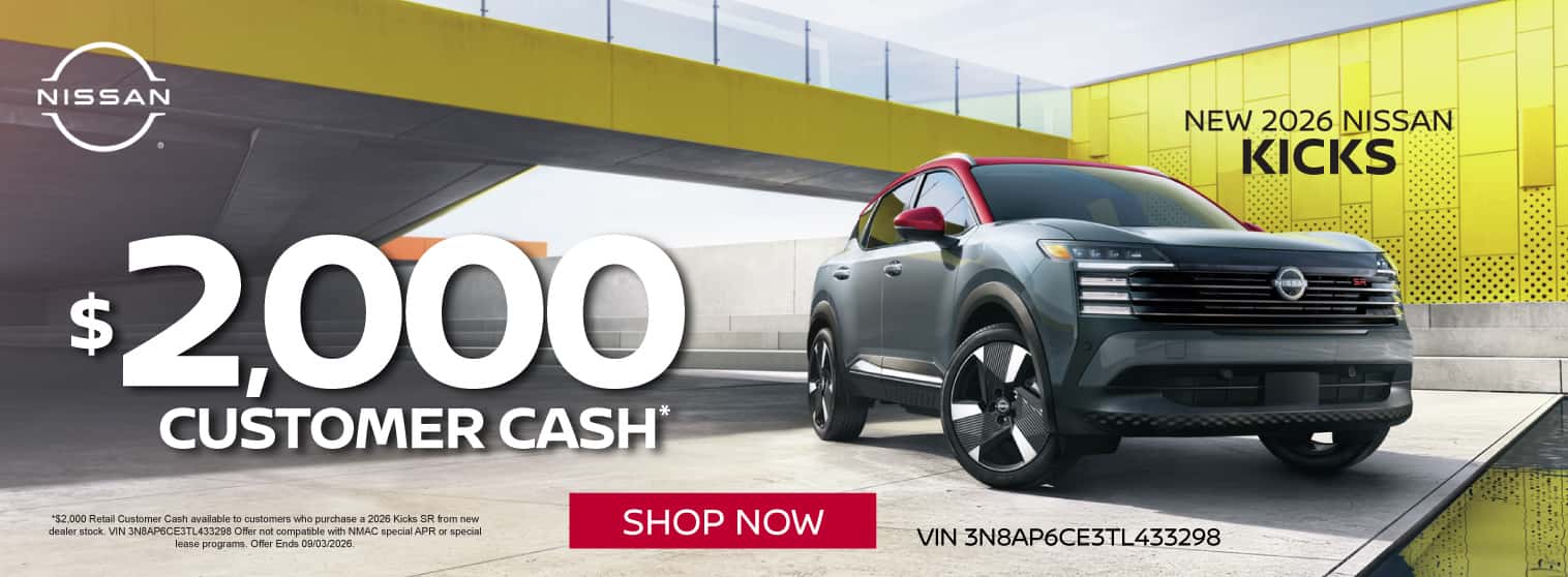 2026 Nissan Kicks $2,000 Customer Cash*