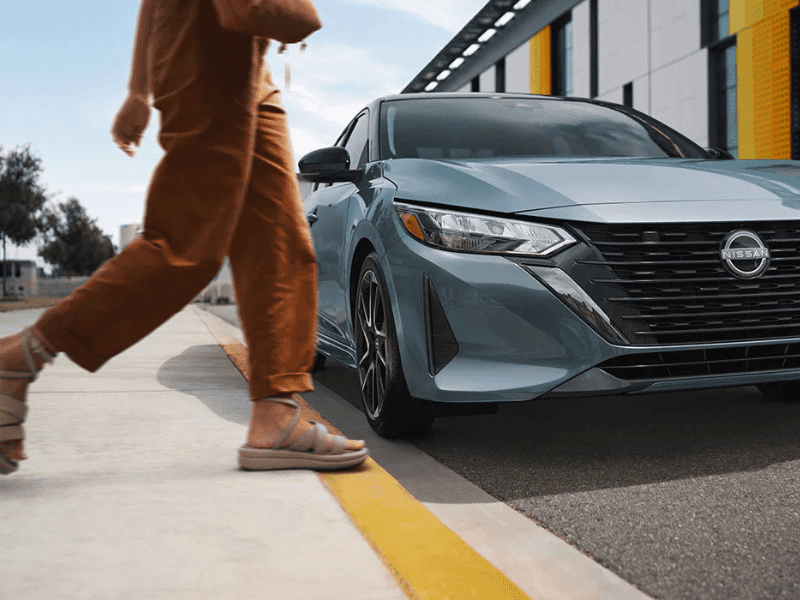 Customer exploring Nissan inventory in Lafayette Indiana