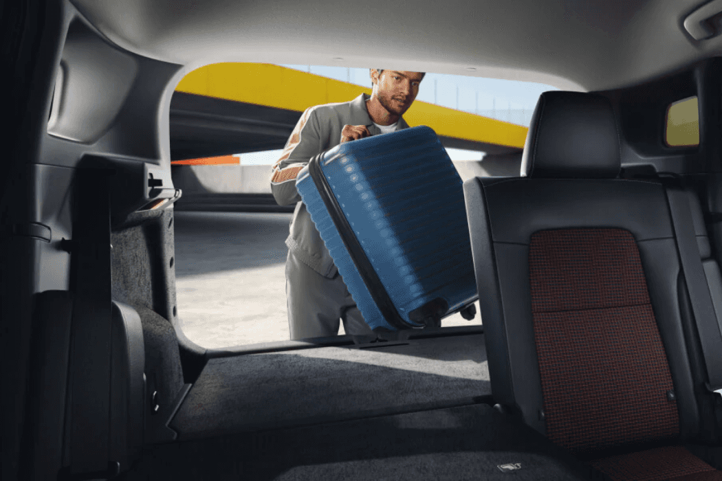 2026 Nissan Kicks cargo area with rear liftgate open