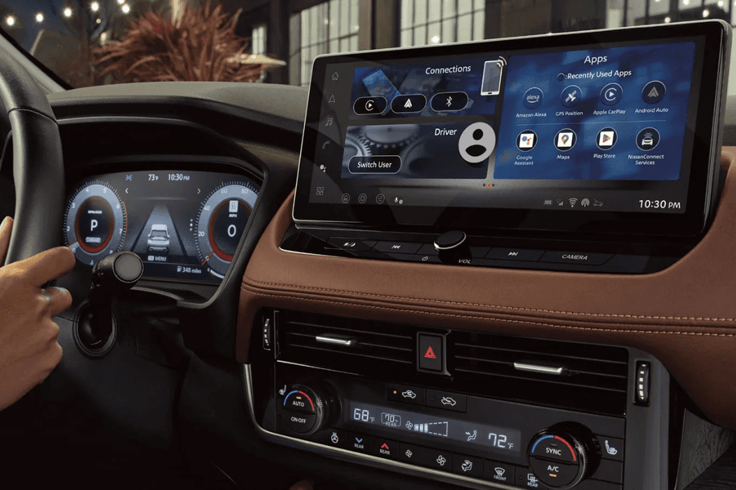 2026 Nissan Rogue interior with dashboard and center console