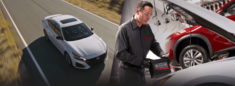 Nissan Battery Inspection in Lafayette Indiana Nissan battery inspection before Indiana fall and winter driving