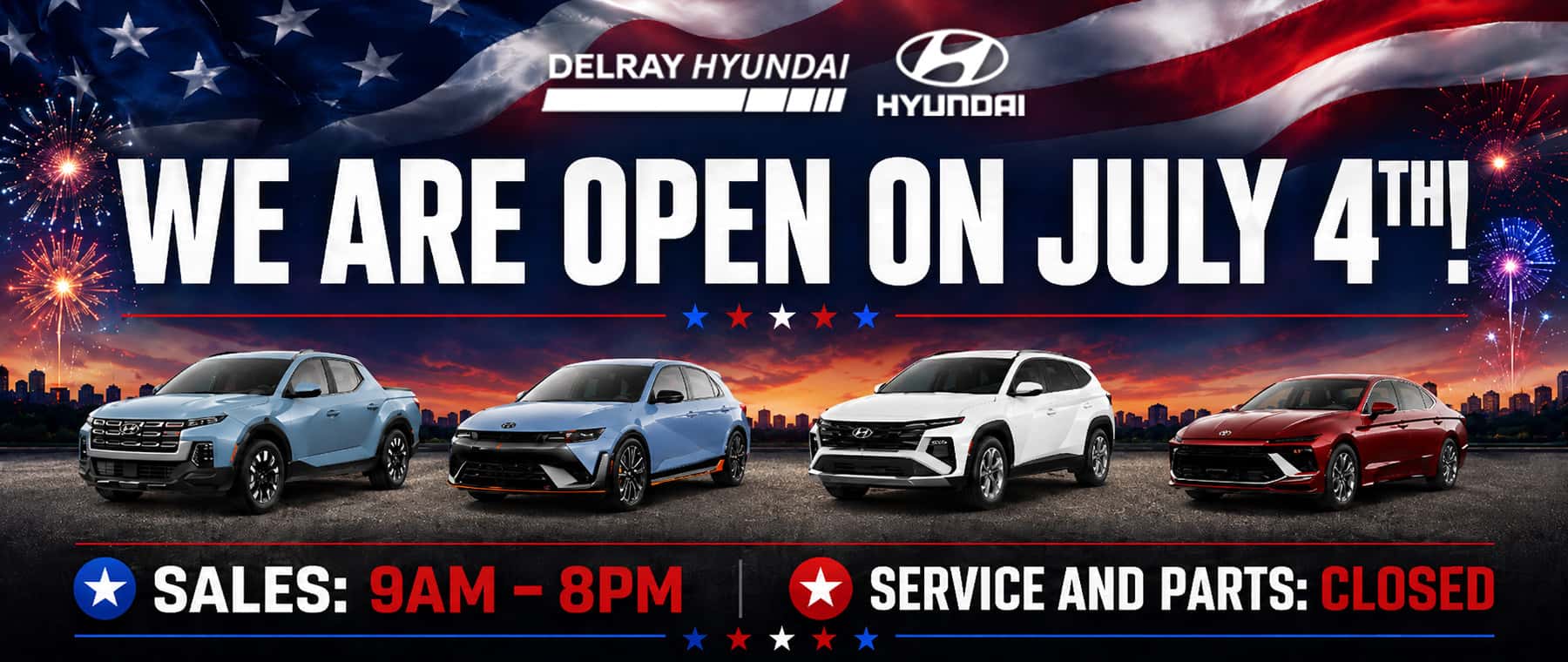 Delray Hyundai - Website Banner - July 4th