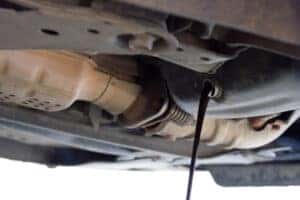 Draining oil from car
