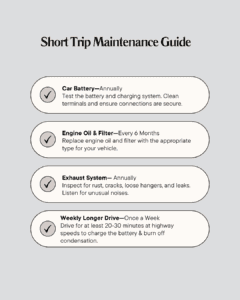 Short trip maintenance schedule