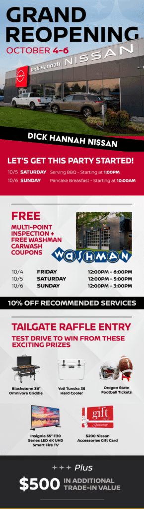 Grand Opening at Dick Hannah Nissan in Gladstone OR and Portland Oregon