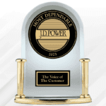 JD Power trophy for Most Dependable in 2025