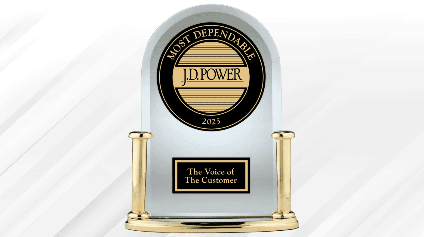 JD Power trophy for Most Dependable in 2025