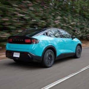 Rear View of the 2026 Nissan Leaf in Motion