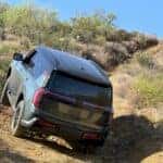 2025 Nissan Armada PRO-4X Rear View, Super Black, offroading