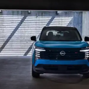 Blue 2026 Nissan Kicks Front Grille