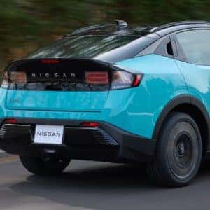 2026 Nissan Leaf Rear View on the Road