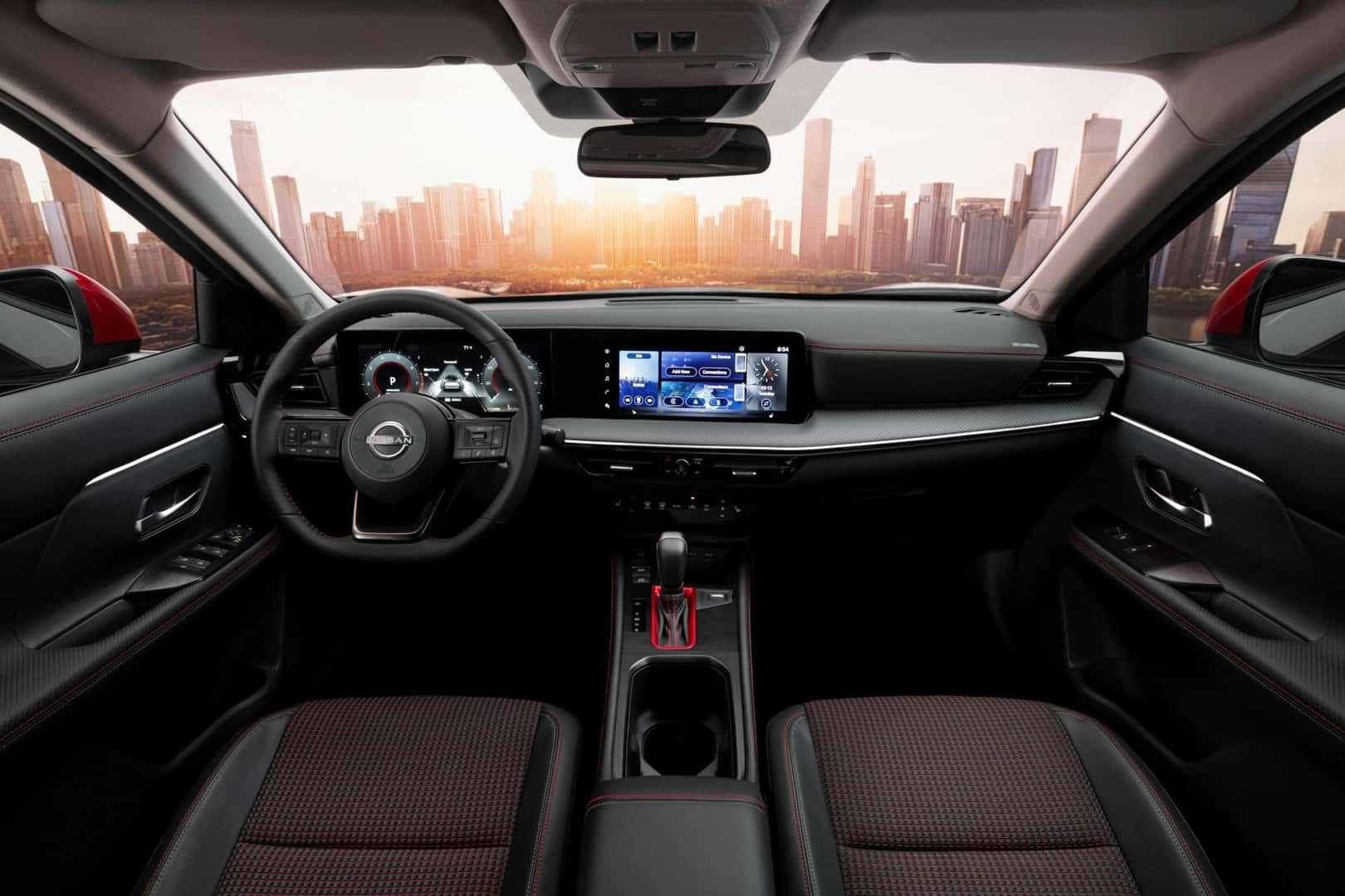 The Spacious And Comfy Front Interior Of The 2025 Nissan Kicks