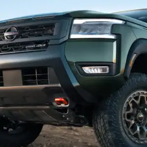 2026 Nissan Frontier PRO-4X Tactical Green Metallic grille