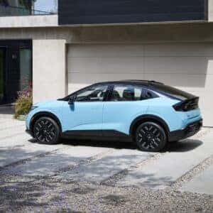 2026 Nissan Leaf Side View Parked at Home