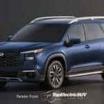 render illustration of a blue 2026 subaru outback hybrid