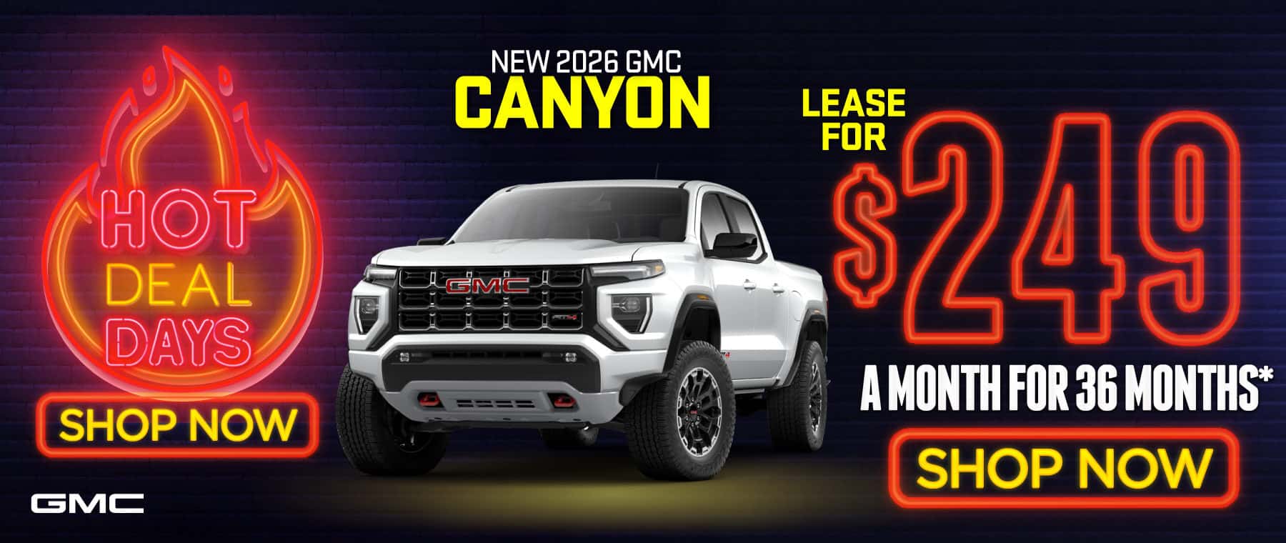 New 2026 GMC Canyon "Lease for $249/month for 36 Months* "
