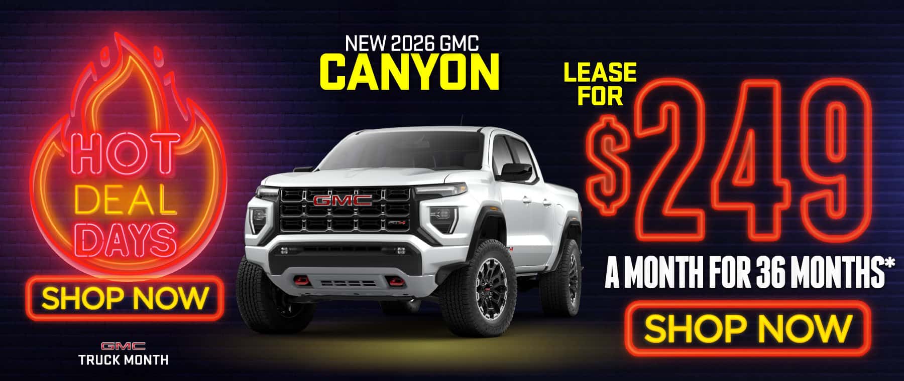 New 2026 GMC Canyon "Lease for $249/month for 36 Months* "