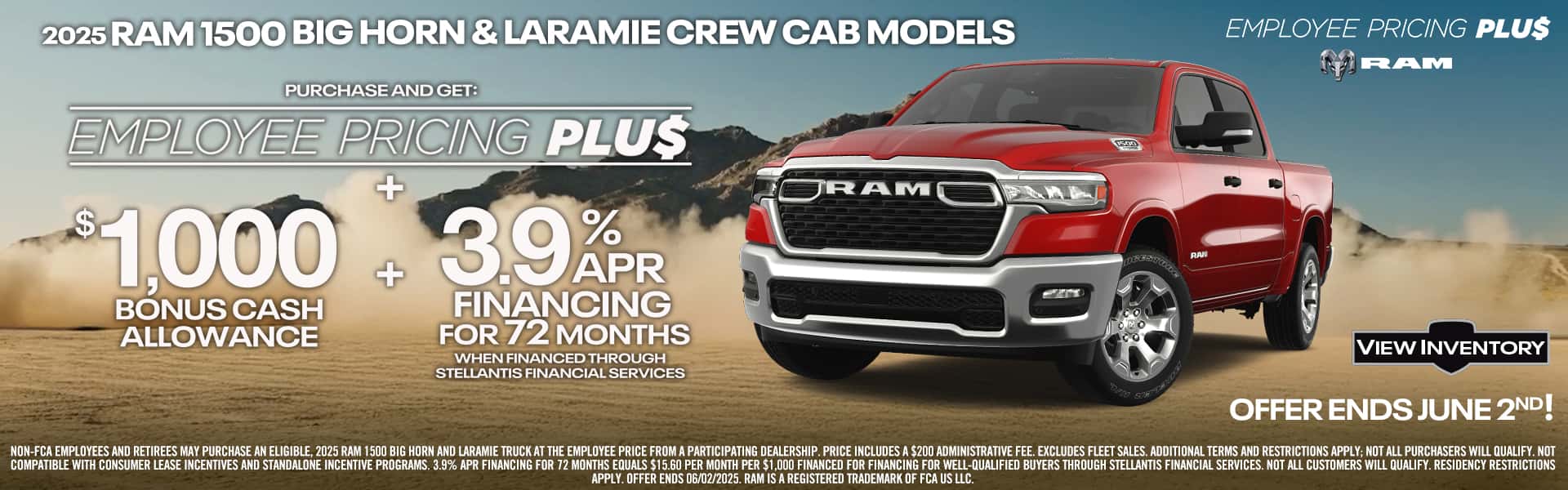 2025 Ram 1500 Big Horn & Laramie Crew Cab Models