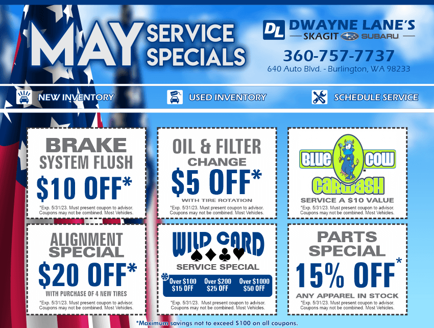Service Specials Dwayne Lane's Skagit Subaru Burlington