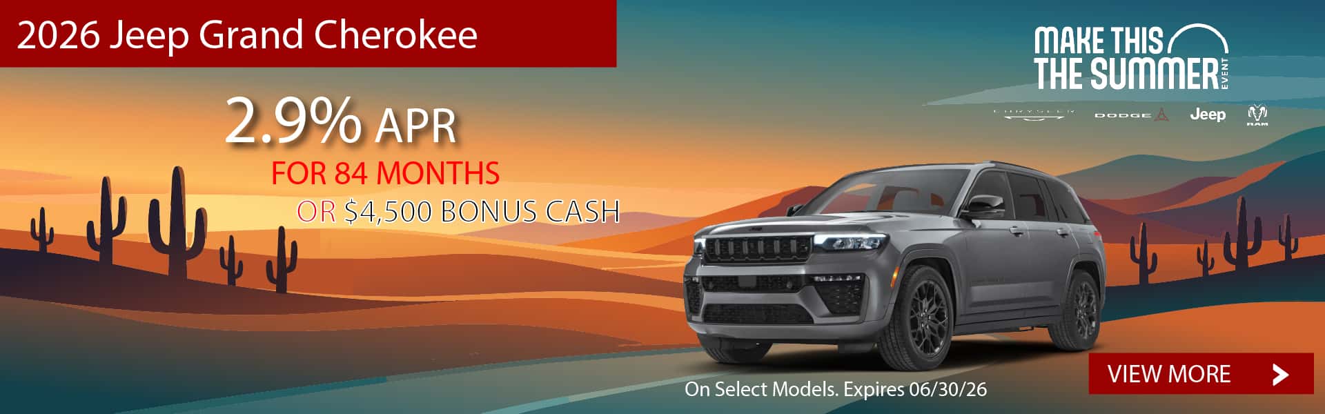 2026 Jeep Grand Cherokee APR offer at Earnhardt CDJR