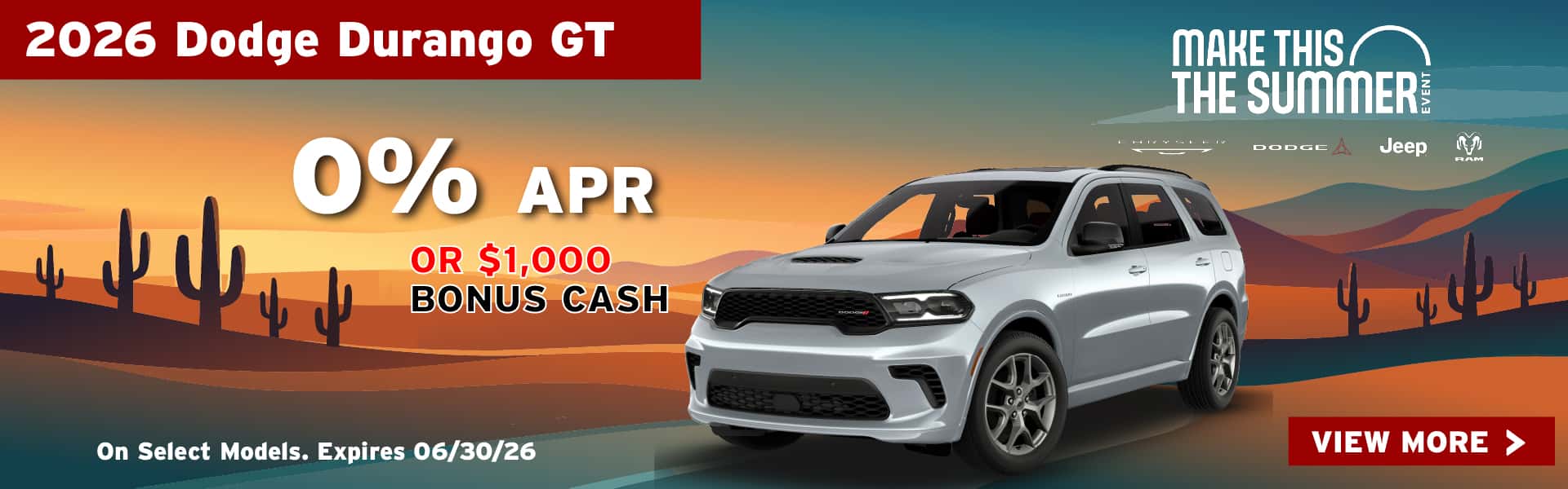2026 Dodge Durango GT - 0% APR or $1,000 Bonus Cash Desktop