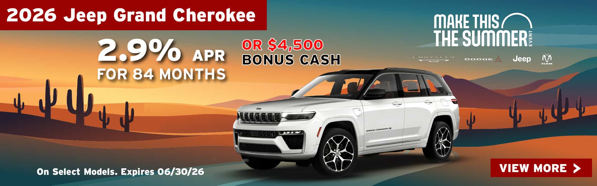 2026 Jeep Grand Cherokee - 2.9% APR for 84 Months or $4,500 Bonus Cash Desktop