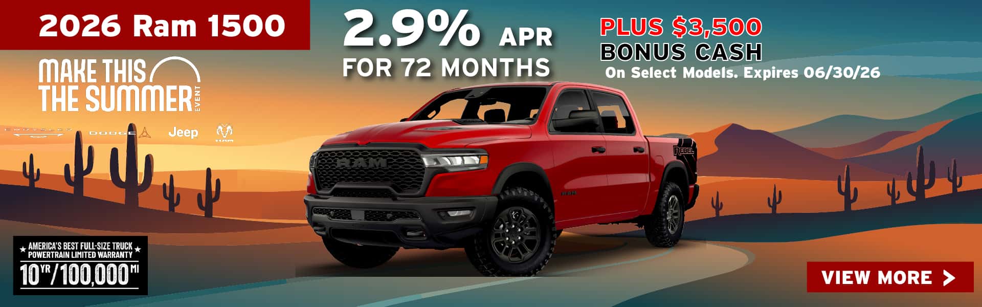 2026 Ram 1500 - 2.9% APR for 72 Months Plus $3,500 Bonus Cash Desktop