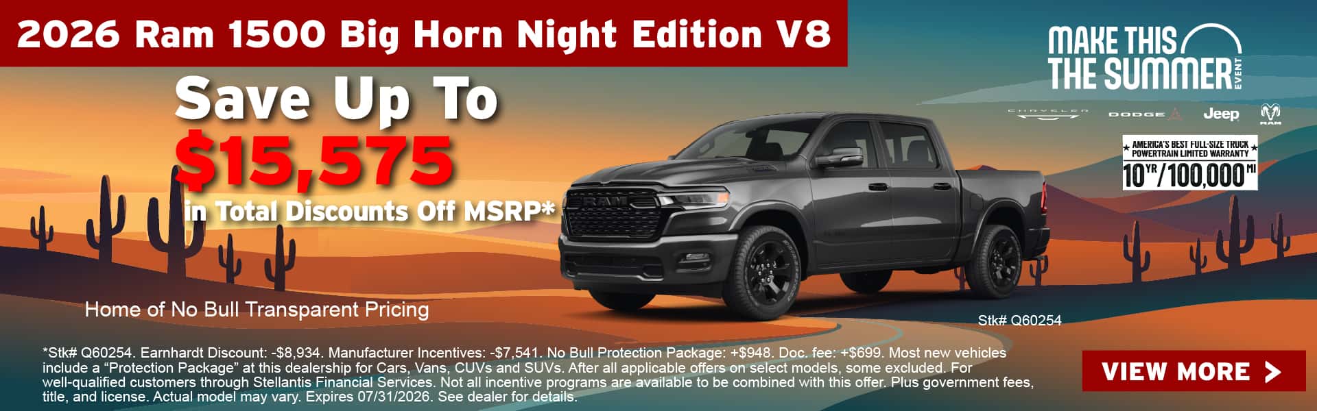 2026 Ram 1500 Big Horn Night Edition V8 offer