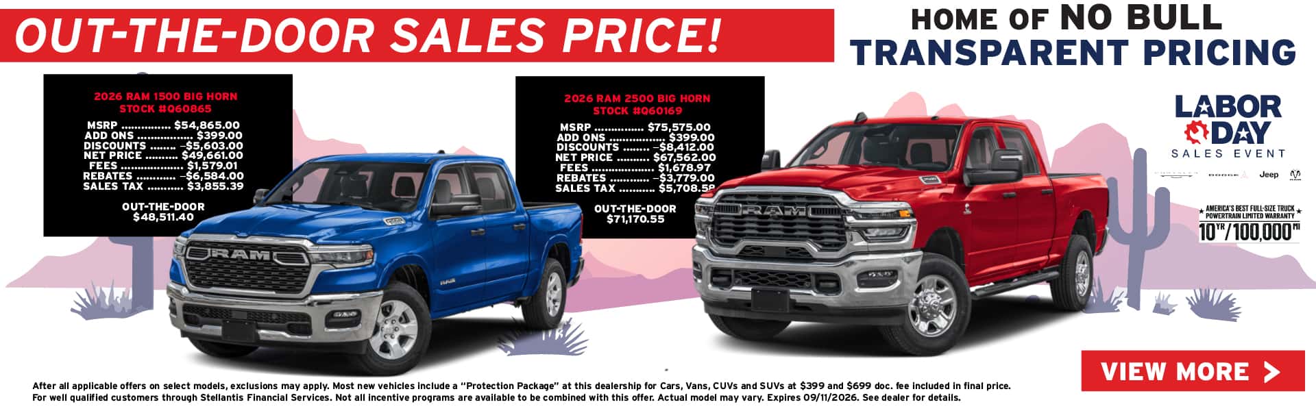 Ram Out-The-Door No Bull Transparent Pricing offers
