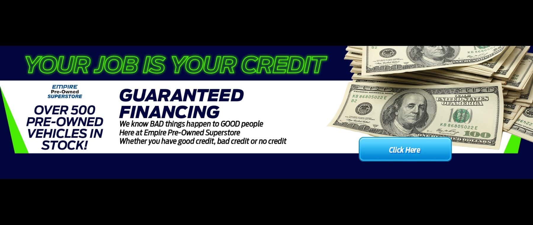 your job is your credit banner