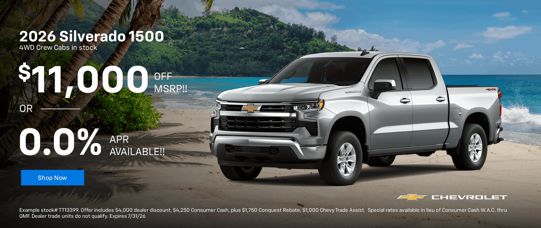 2026 Silverado 1500 4WD Crew Cabs in stock