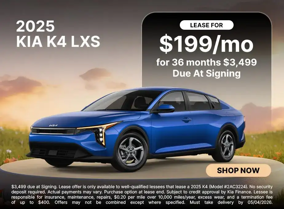 2025 Kia K4 LXS $199/mo for 36 Months