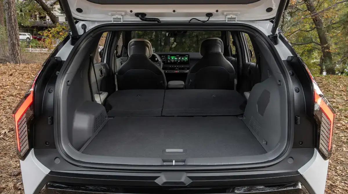 2027 Kia EV3 cargo space with the 2nd-row seats down