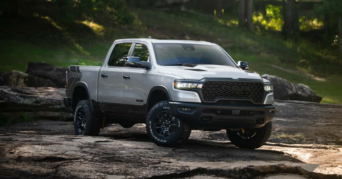 A white Ram 1500 truck