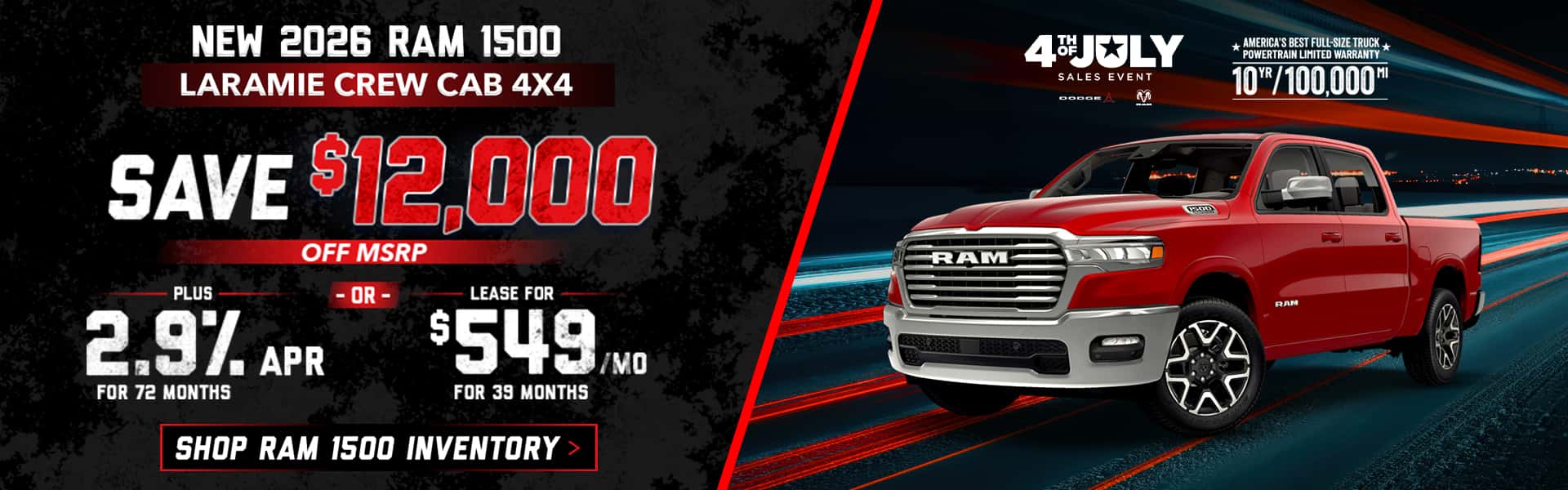 New 2026 Ram 1500 Laramie Crew Cab 4x4