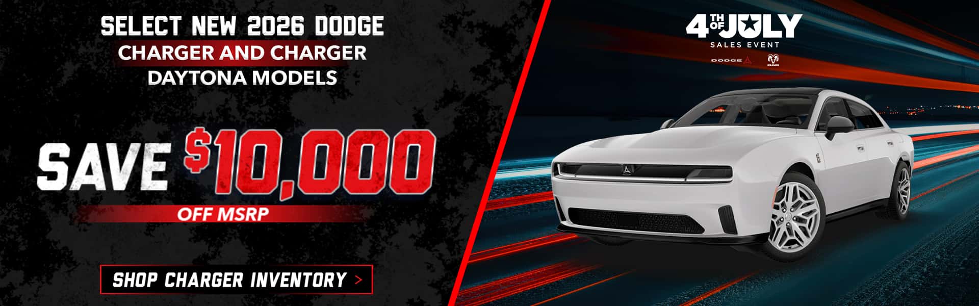 Select New 2026 Dodge Charger and Charger Daytona Models