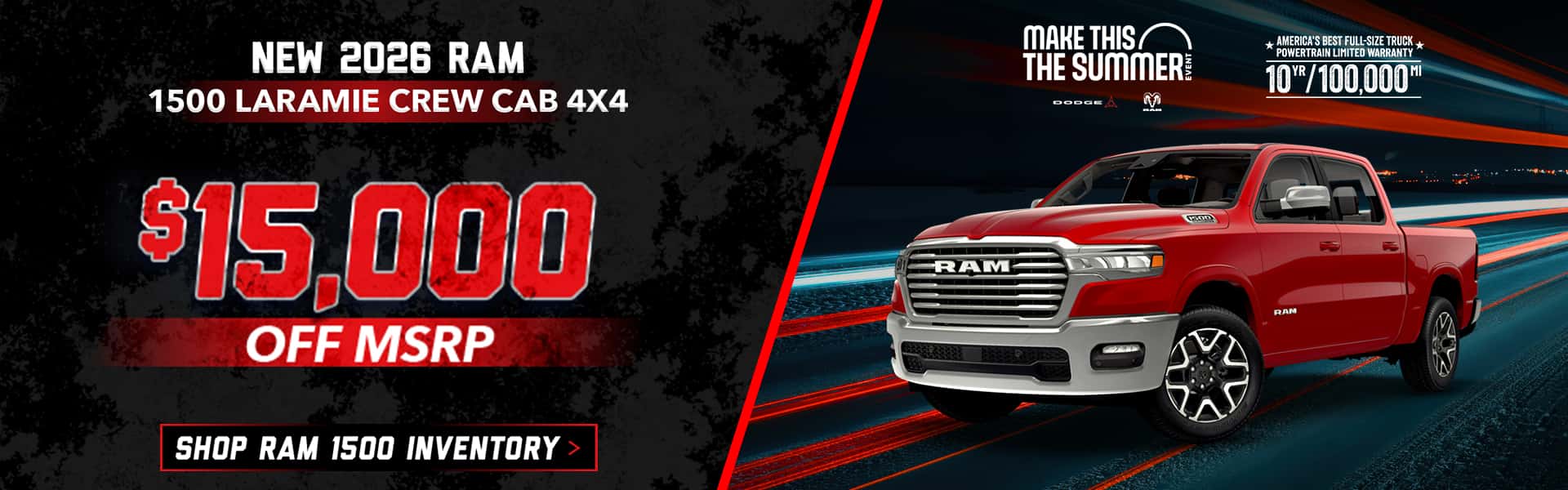 New 2026 Ram 1500 Laramie Crew Cab 4X4