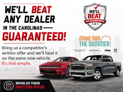 We'll Beat Any Dealer in the Carolinas — Guaranteed!