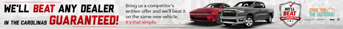 We'll Beat Any Dealer in the Carolinas — Guaranteed!
